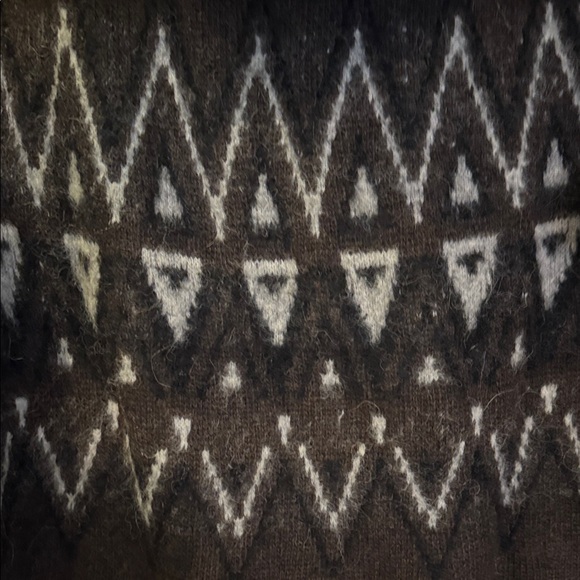 NWT Banana Republic Chocolate Brown and Gray Fair Isle Cowl Neck Sweater - Picture 2 of 6